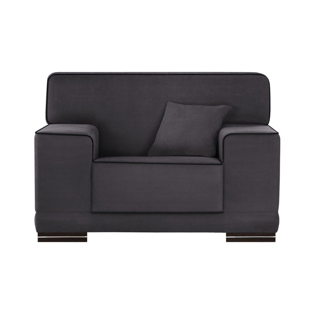 Antracitově šedé křeslo s černým lemováním L'Officiel Interiors Cara v:1122488