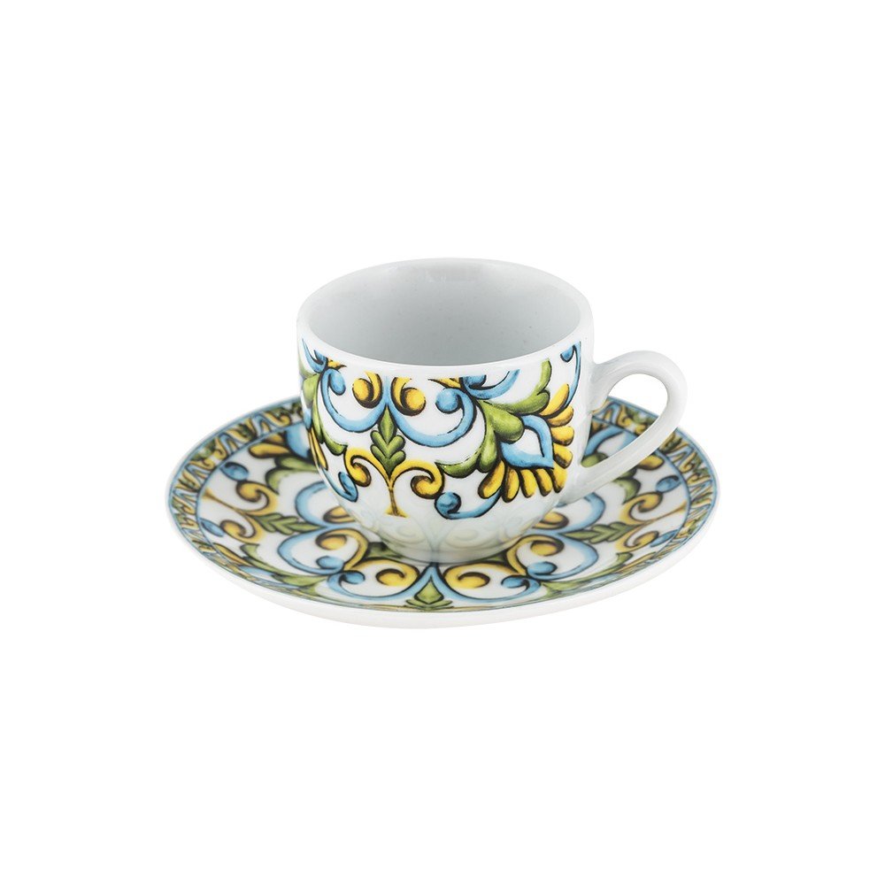 Sada 6 porcelánových hrnků s podšálky Villa Altachiara Caltagirone v:1425811