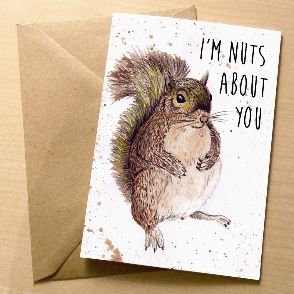 Přáníčko Wraptious Splatter Squirrel Nuts v:723704