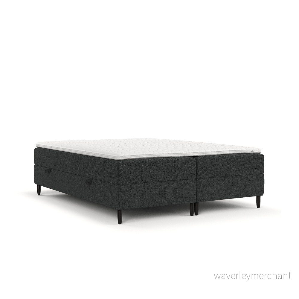 Tmavě šedá boxspring postel s úložným prostorem 160x200 cm Malte – Maison de Rêve v:1662358