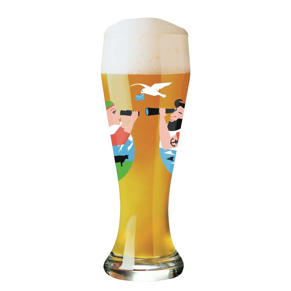 Set pivní sklenice z křišťálového skla a 5 podtácků Ritzenhoff Iris Kuhlmann, 645 ml v:1344649
