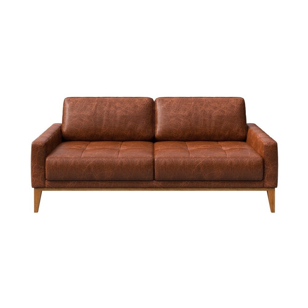 Červenohnědá kožená pohovka MESONICA Musso Tufted, 173 cm v:964186