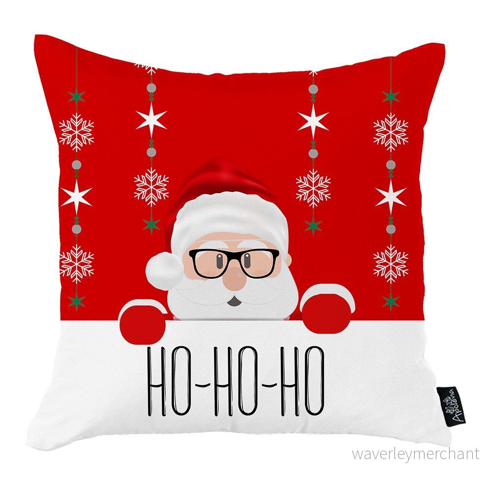 Červený vánoční povlak na polštář Mike & Co. NEW YORK Honey Christmas Santa Claus Ho-Ho-Ho, 45 x 45 cm v:1315866