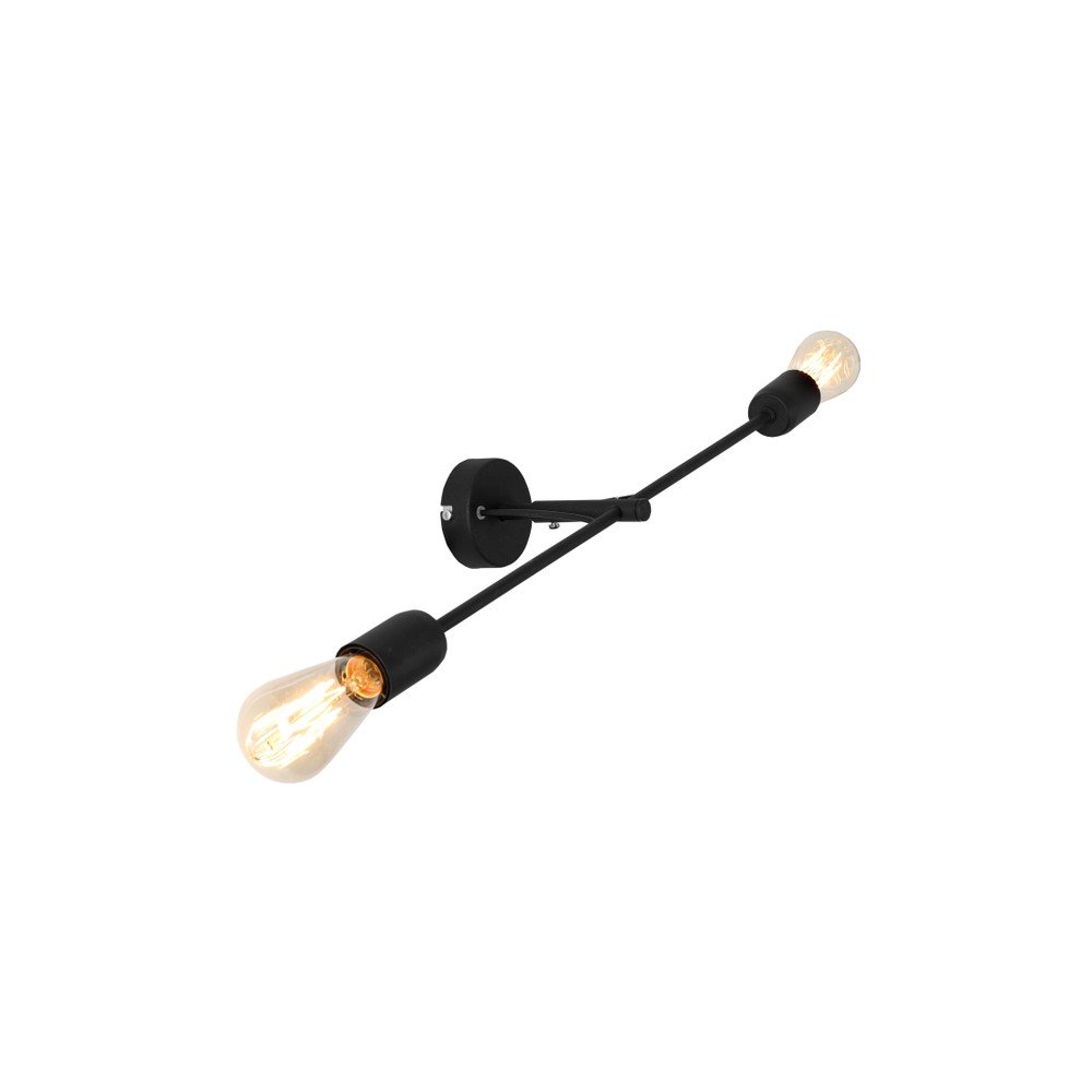 Černá nástěnná lampa pro 2 žárovky CustomForm Twigo, šířka 60 cm v:935008