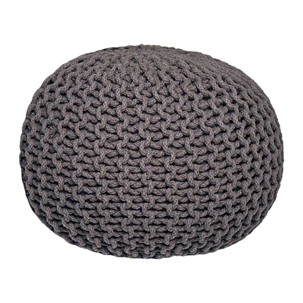 Antracitový pletený puf LABEL51 Knitted, ⌀ 50 cm v:930352