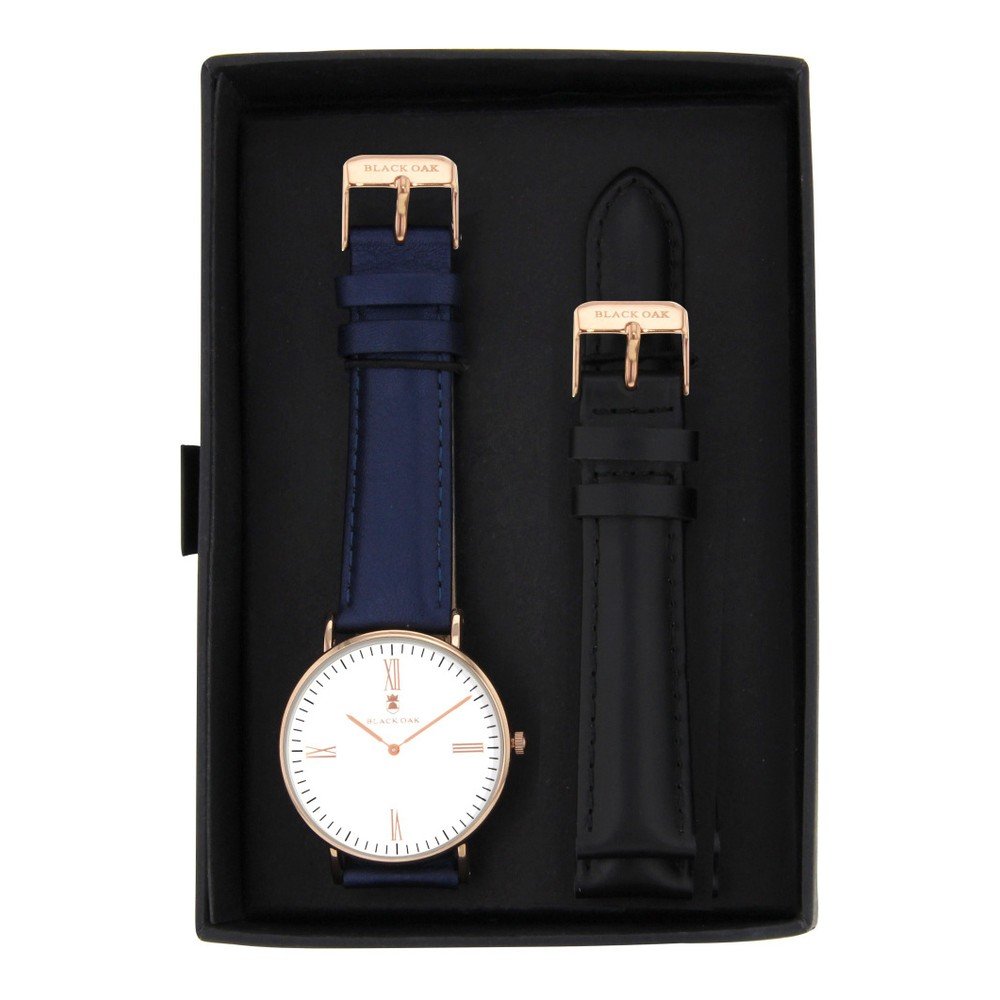 Set černých dámských hodinek s řemínky Black Oak Timer v:698630