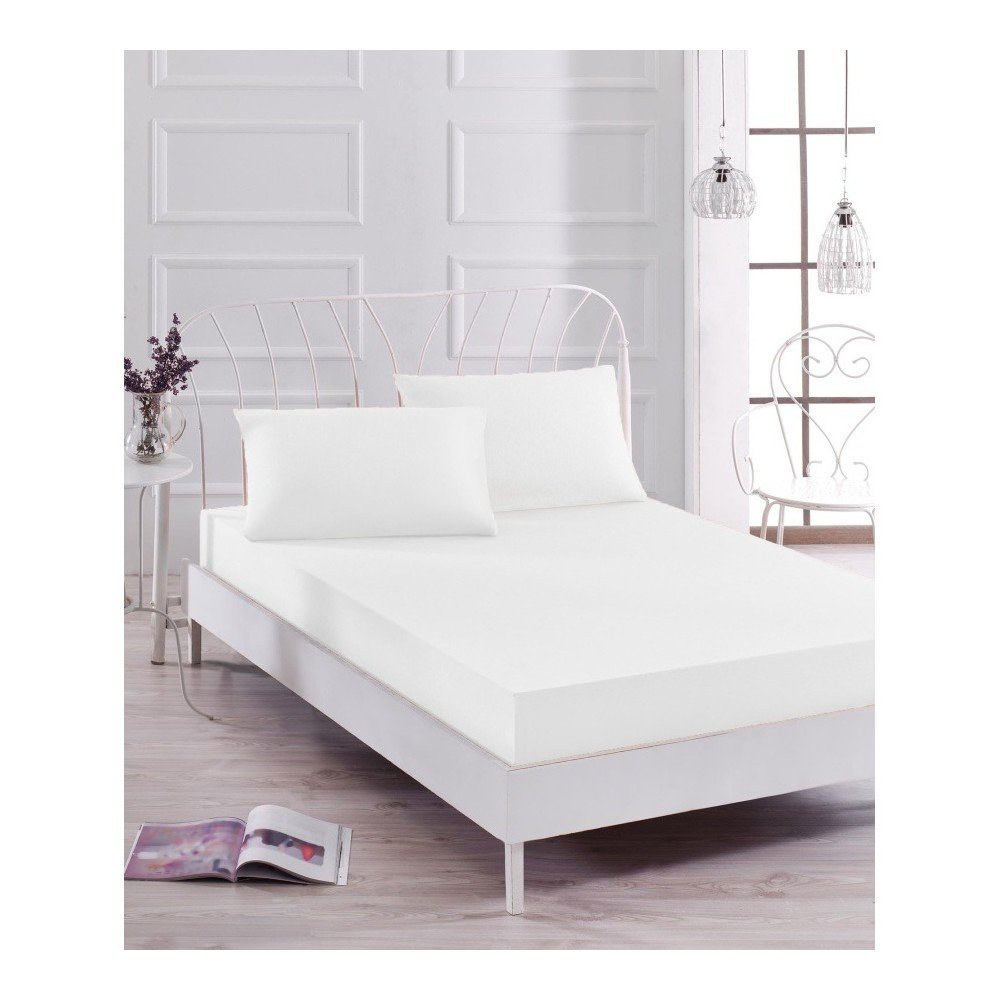 Set bílého elastického prostěradla a 2 povlaků na polštáře na jednolůžko Basso Blanco, 160 x 200 cm v:1112108