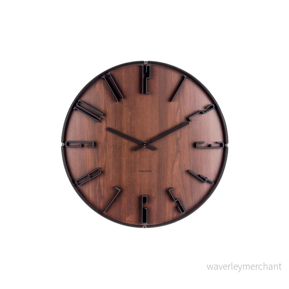 Tmavě hnědé nástěnné hodiny Karlsson Sentient, ⌀ 40 cm v:1178748