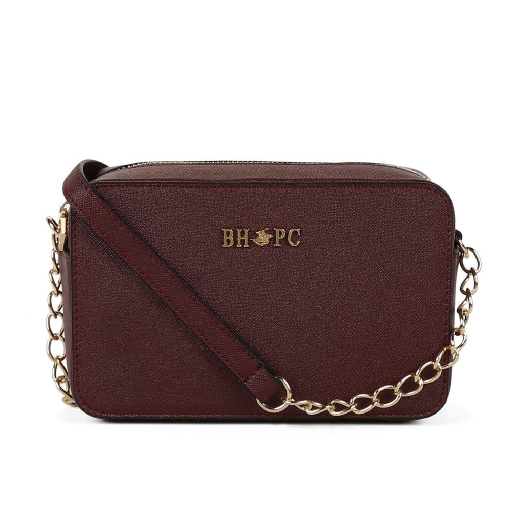 Tmavě červená kabelka z eko kůže Beverly Hills Polo Club Tina v:976428