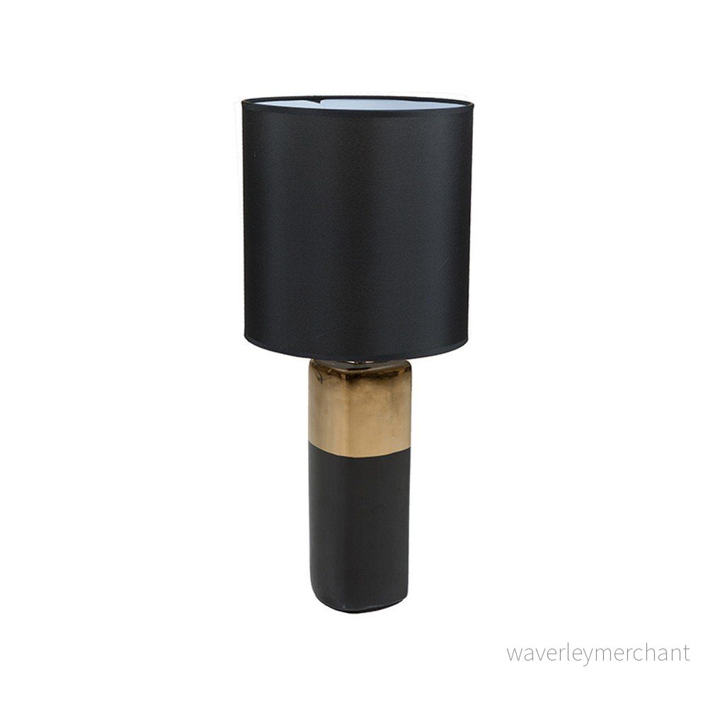 Černá stolní lampa se základnou ve zlaté barvě Santiago Pons Reba, ⌀ 24 cm v:958554