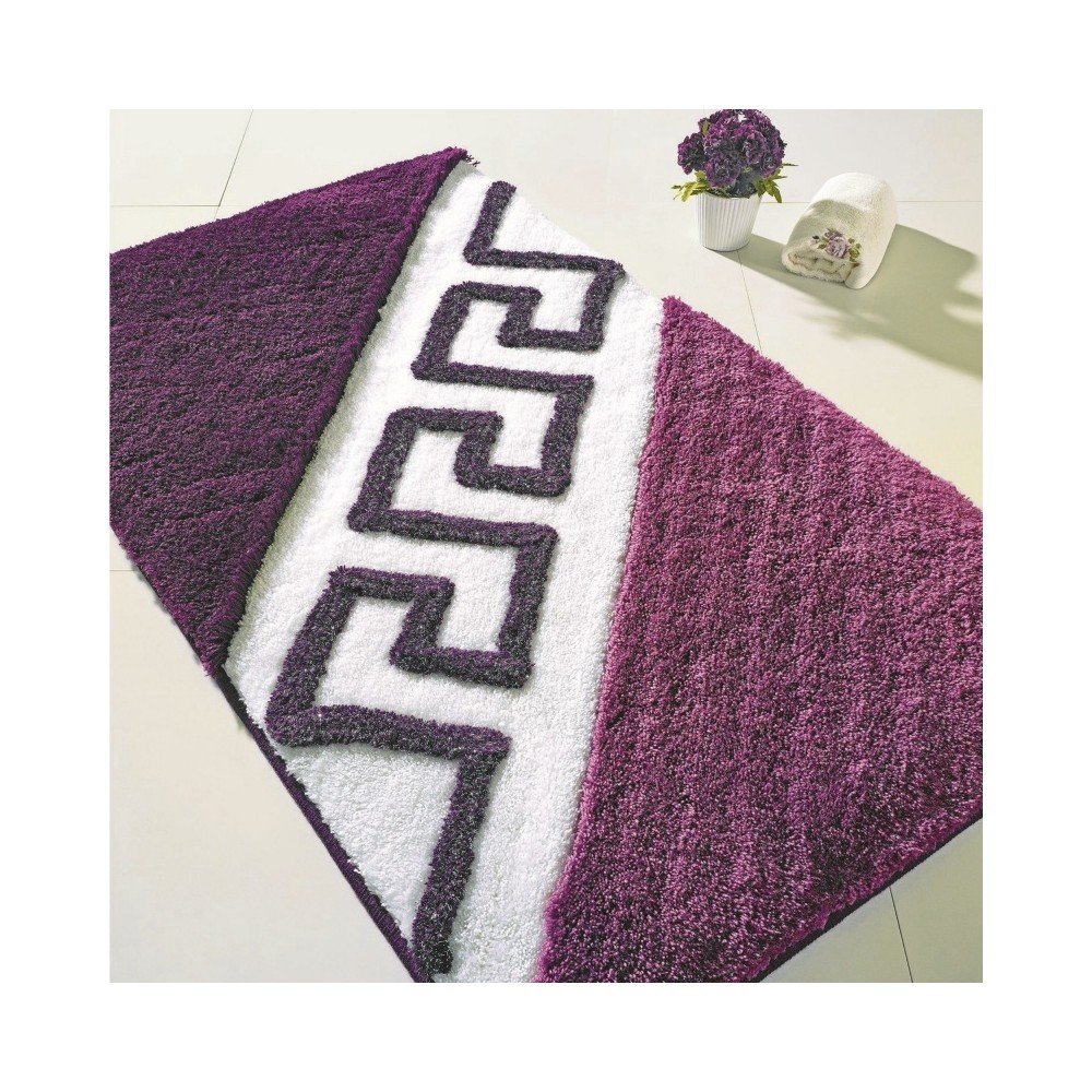 Fialová předložka do koupelny Confetti Bathmats Edessa, 70 x 120 cm v:826942