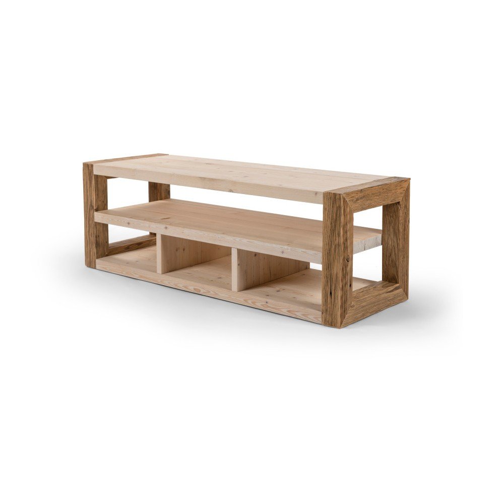 Dřevěný TV stolek se světlými detaily Antique Wood, délka 103 cm v:901330