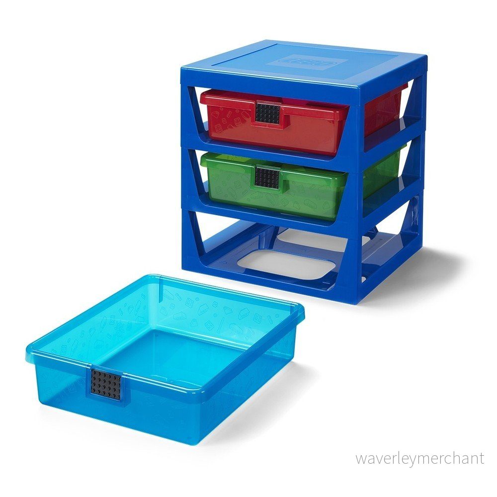 Modrý organizér se 3 zásuvkami LEGO® v:1270366
