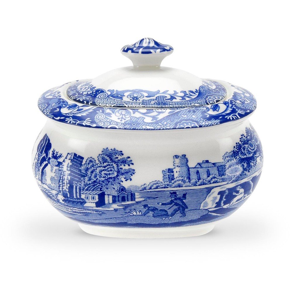 Bílomodrá porcelánová cukřenka s víčkem Spode Blue Italian, 2,5 l v:1206758 Bílomodrá porcelánová cukřenka s víčkem Spode Blue Italian, 2,5 l v:1206758