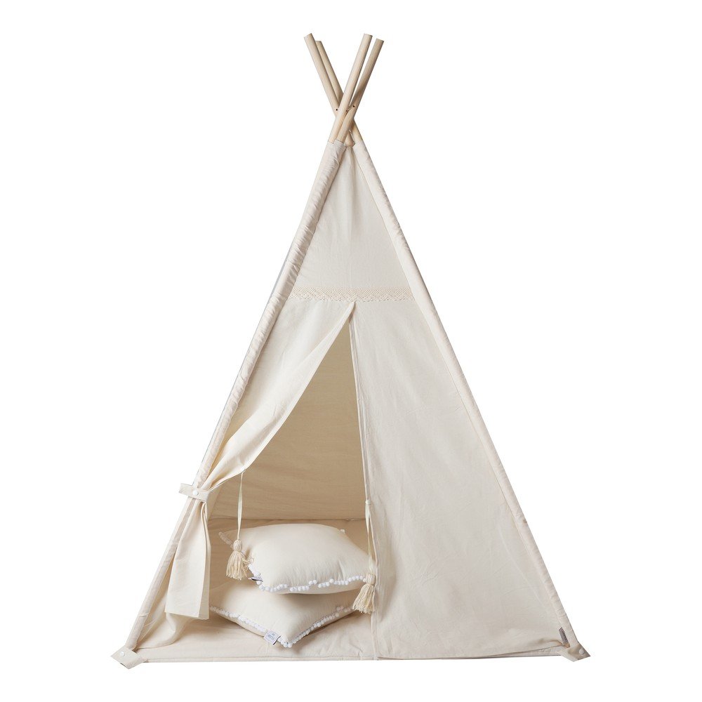 Krémové čtvercové teepee VIGVAM Design Lace v:1317330