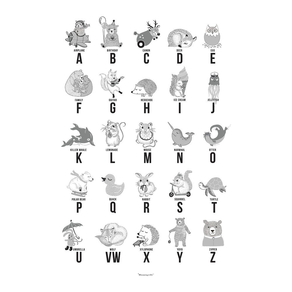 Plakát s abecedou Bloomingville Mini ABC v:1259414