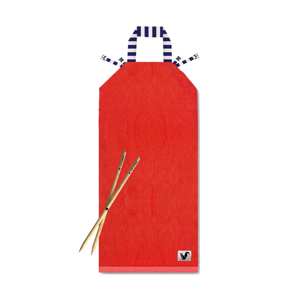 Červené plážové lehátko Origama Stripes v:830550