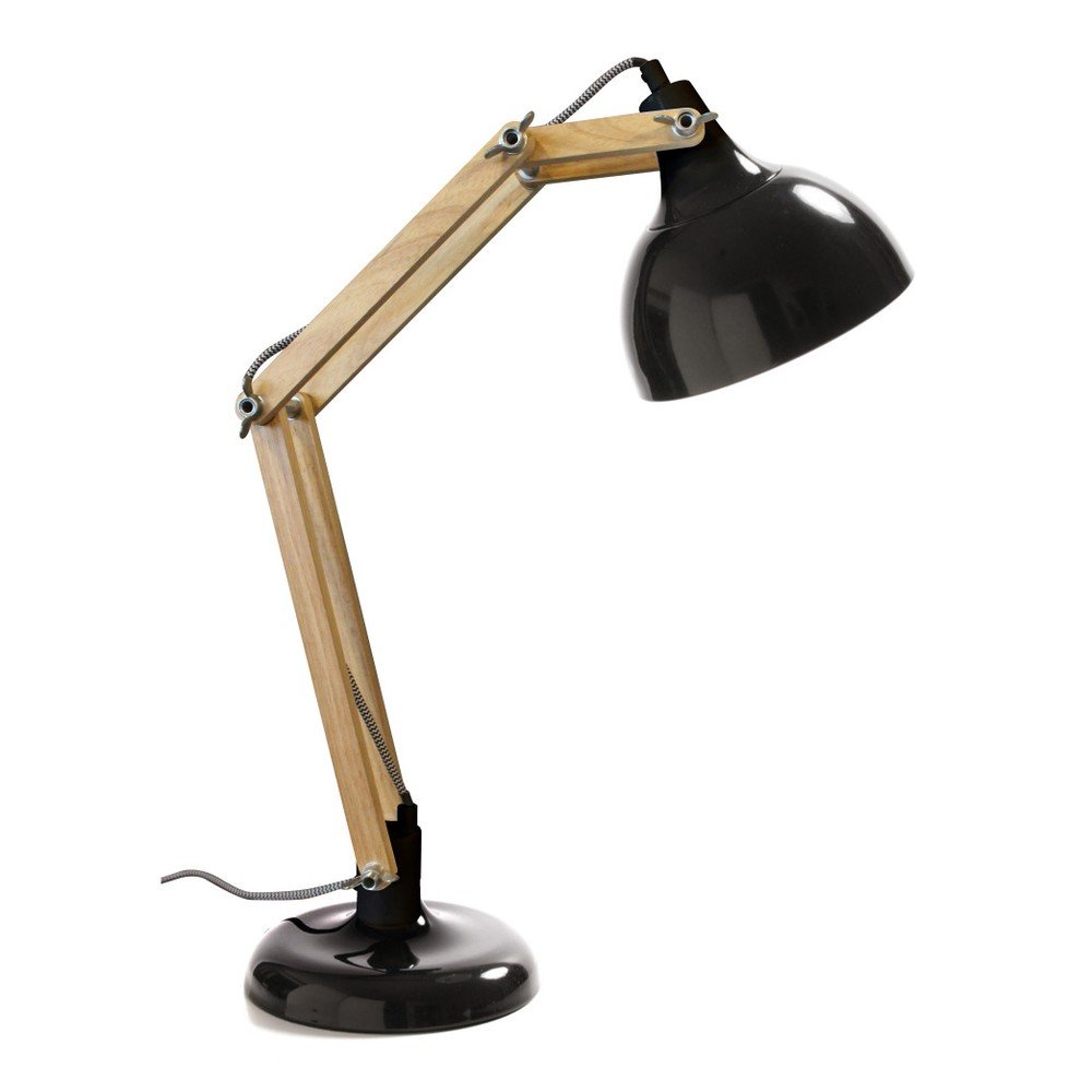 Černá stolní lampa z borovicového dřeva a kovu Red Cartel Dexter v:768798