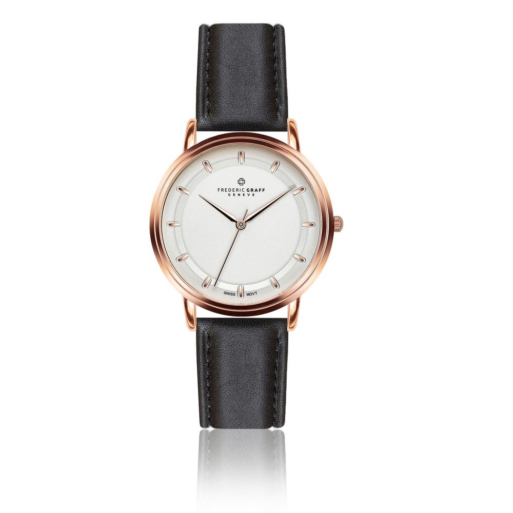 Unisex hodinky s černým páskem z pravé kůže Frederic Graff Thelma v:1321246