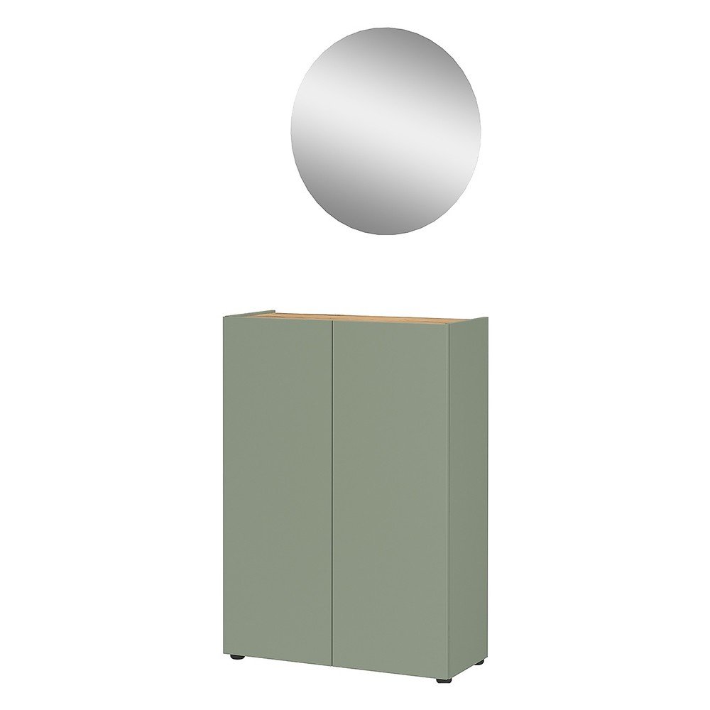 Šalvějově zelená předsíňová sestava v dekoru dubu 74x200x33 cm Alviano – Germania v:1739320