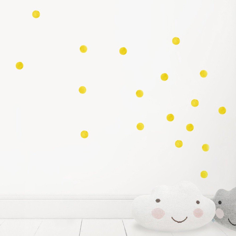 Žluté nástěnné znovu snímatelné samolepky Chocovenyl Dots v:1042986