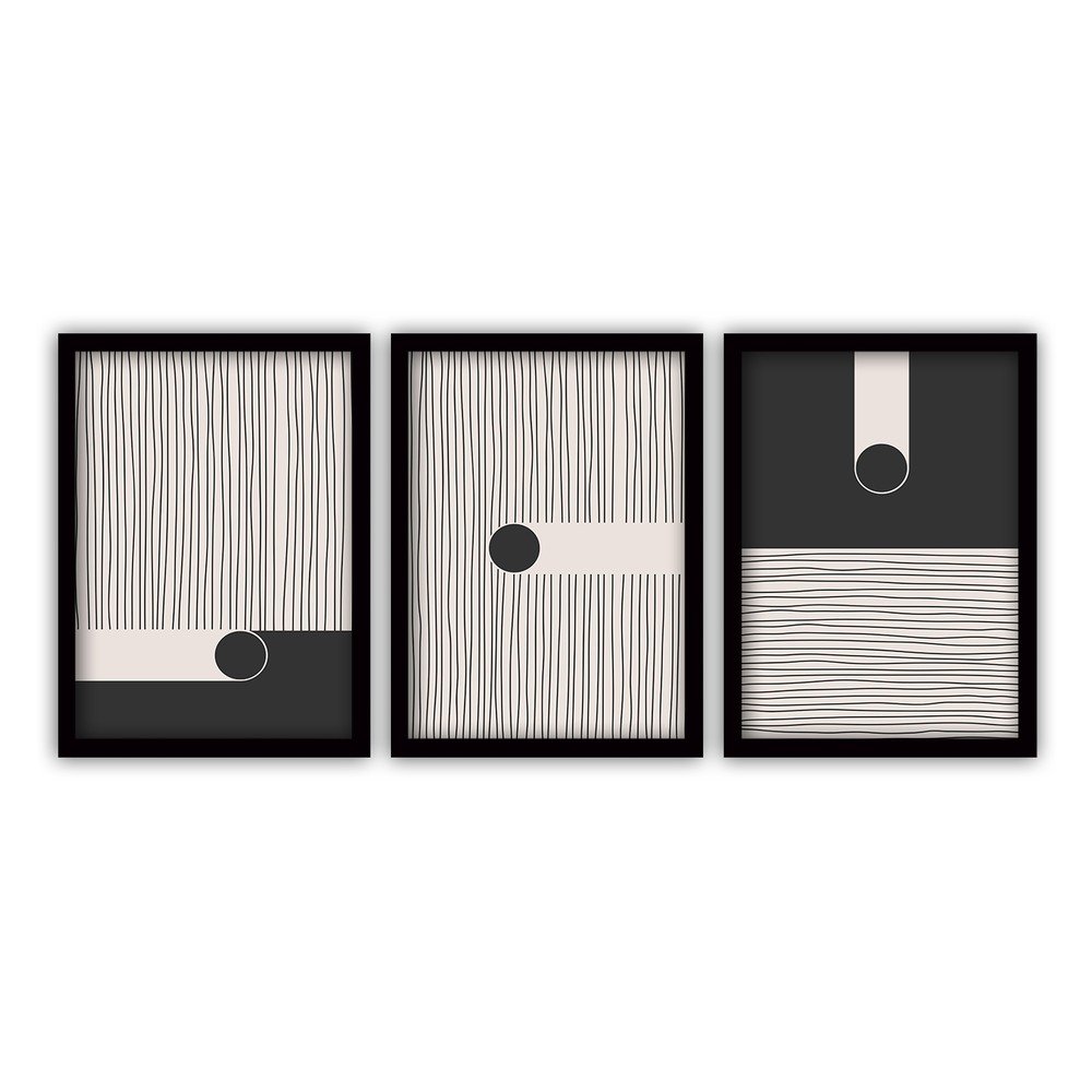 Sada 3 obrazů v černém rámu Vavien Artwork Black 35 x 45 cm v:1418953