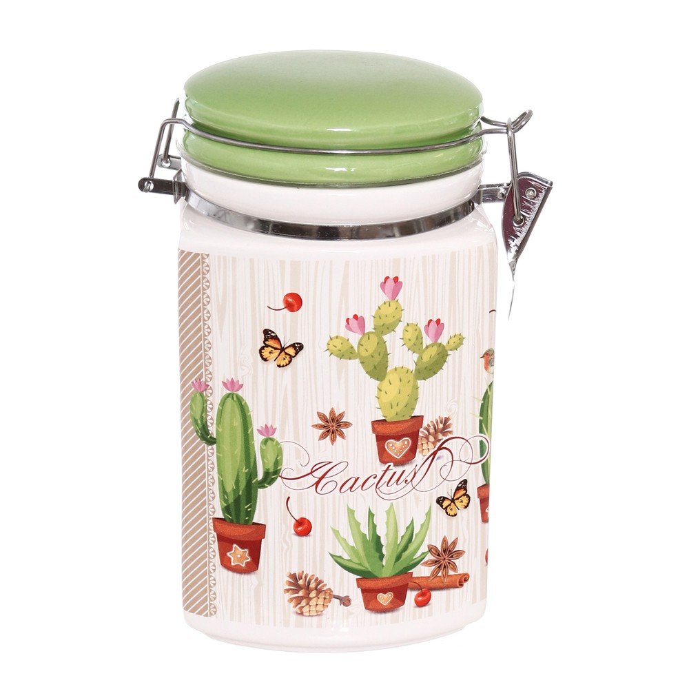 Keramická uzavíratelná dóza Kasanova Cactus, 1,5 l v:1203222