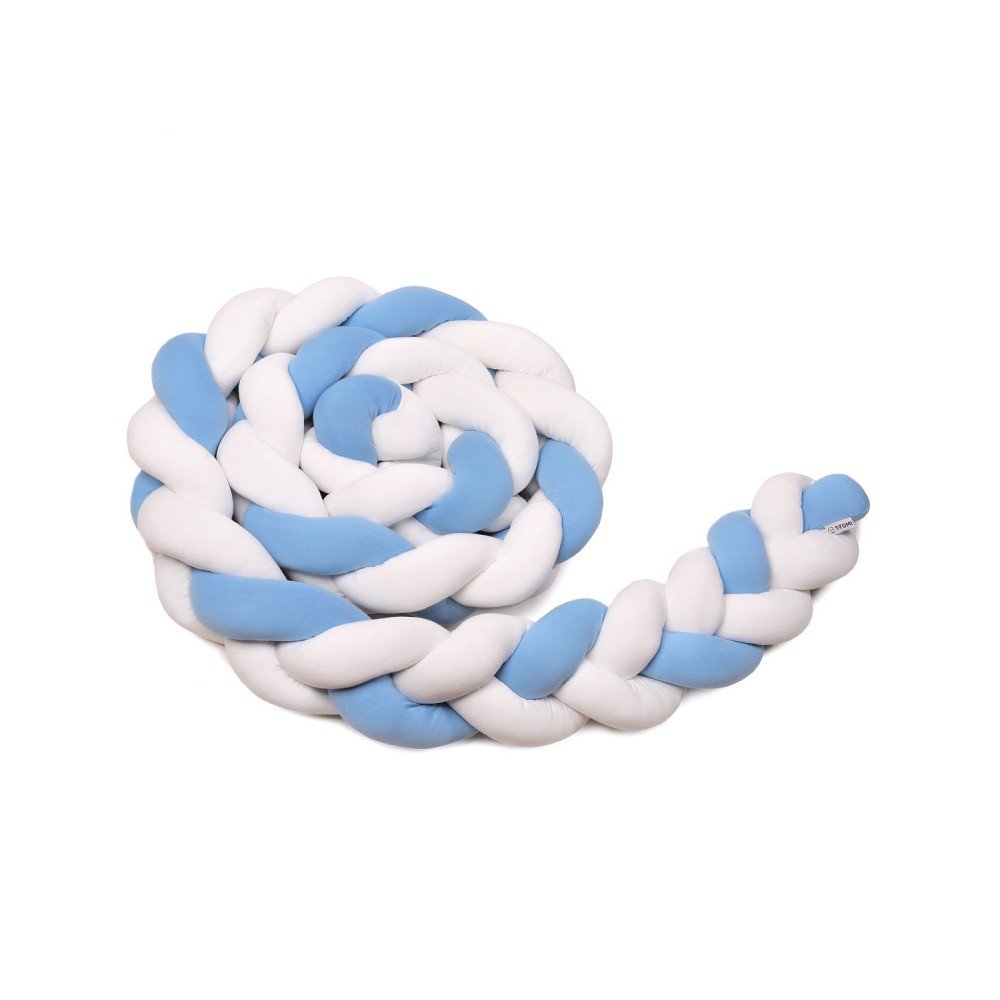 Modro-bílý bavlněný pletený mantinel T-TOMI, délka 360 cm v:1429389