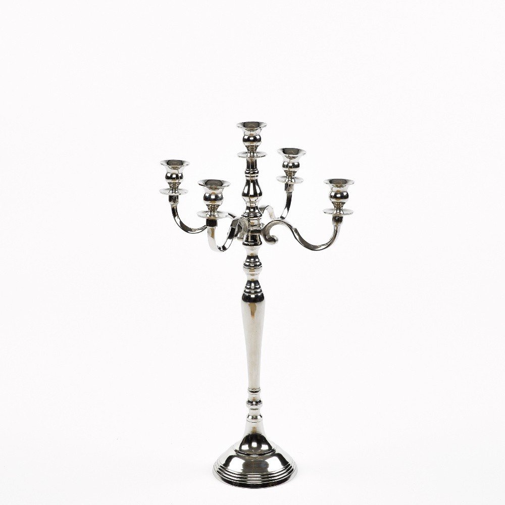 Svícen ve stříbrné barvě se 4 rameny Simla Nickel, výška 63 cm v:1295386