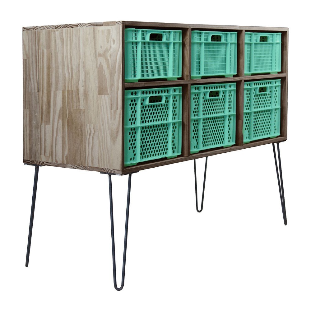 Komoda se 6 zásuvkami z recyklovaného plastu Really Nice Things Eco Mint v:1208344