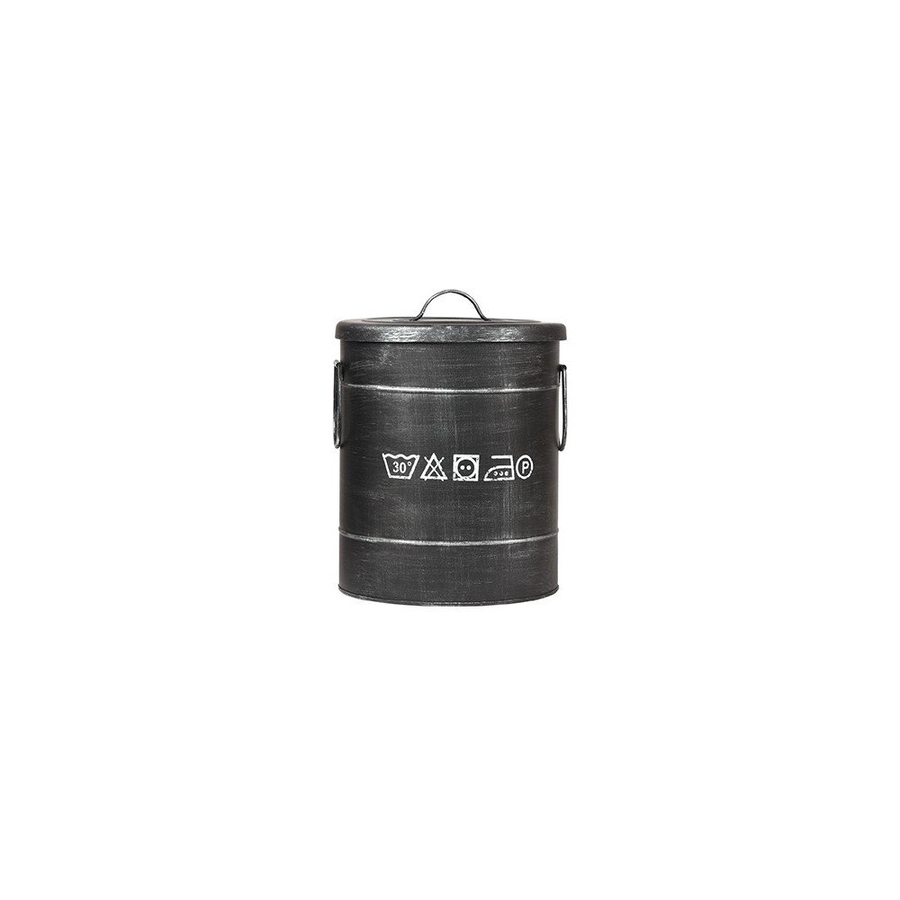 Černý kovový koš na špinavé prádlo LABEL51, ⌀ 26 cm v:1229032