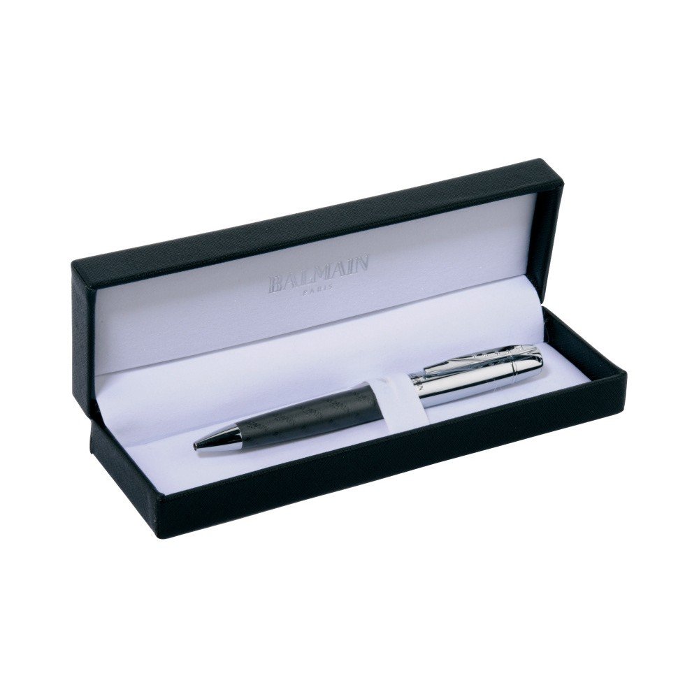 Stříbrno-černé pero s pouzdrem Balmain Rollerball v:759972