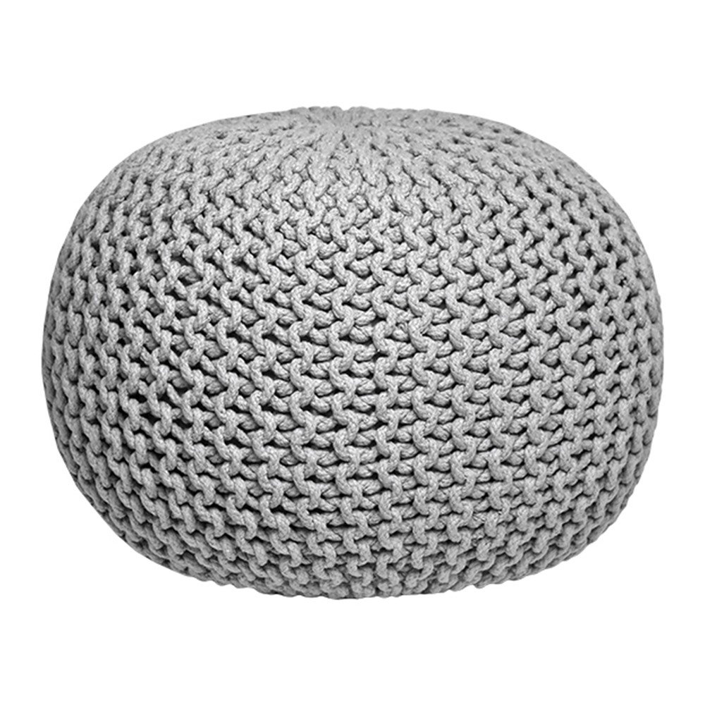 Šedý pletený puf LABEL51 Knitted v:930354