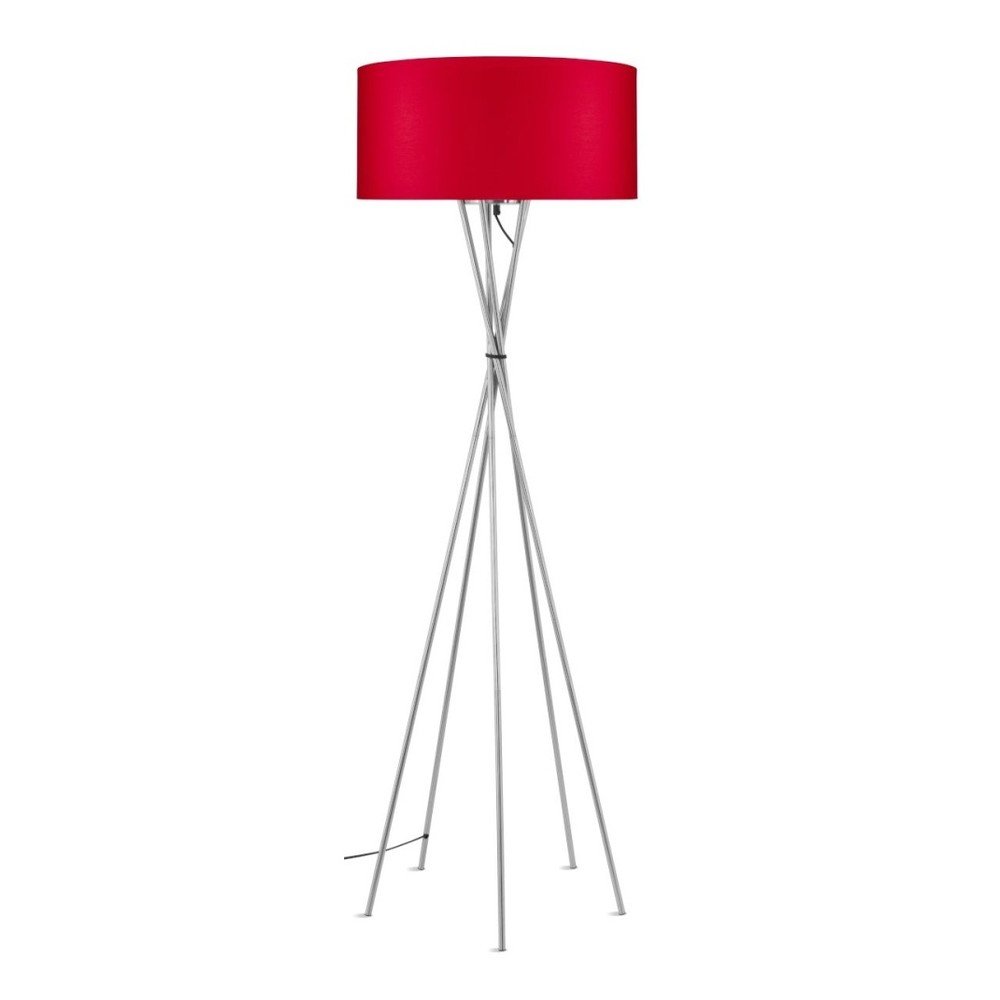 Šedá volně stojící lampa s červeným stínidlem Citylights Lima v:1238026