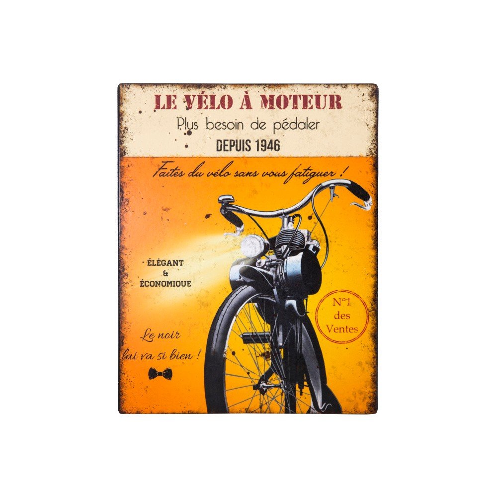 Kovová cedule Antic Line Velo a Moteur, 22 x 28 cm v:992988