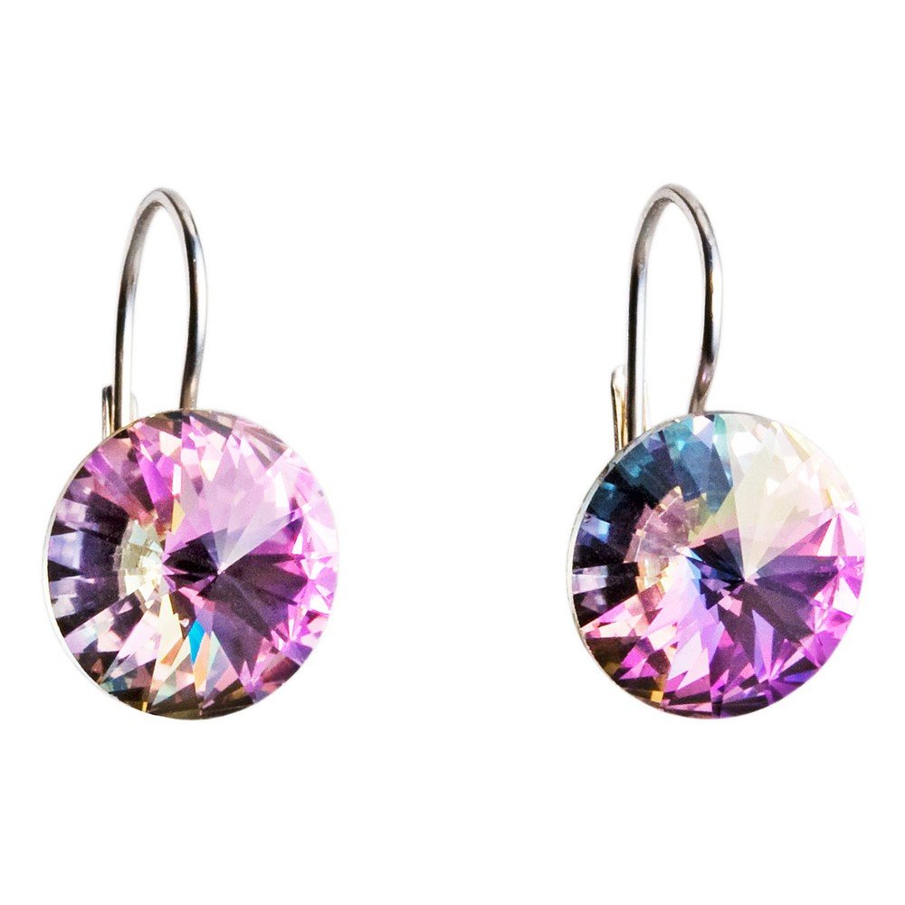 Fialové náušnice ze stříbra se Swarovski krystaly Je Veux Herno, ⌀ 12 mm v:1152248