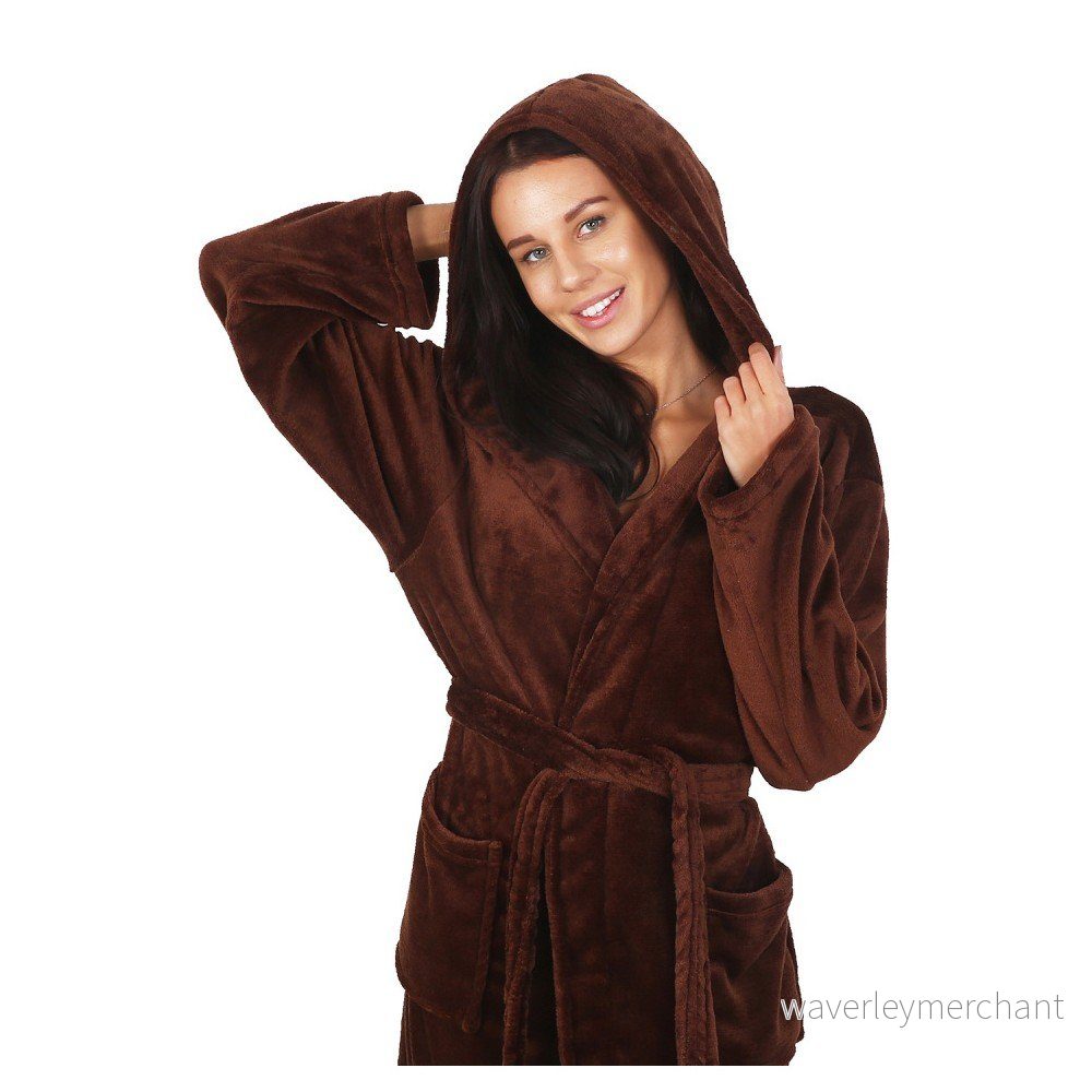 Hnědý unisex župan z mikrovlákna DecoKing Robby, velikost M v:1077132