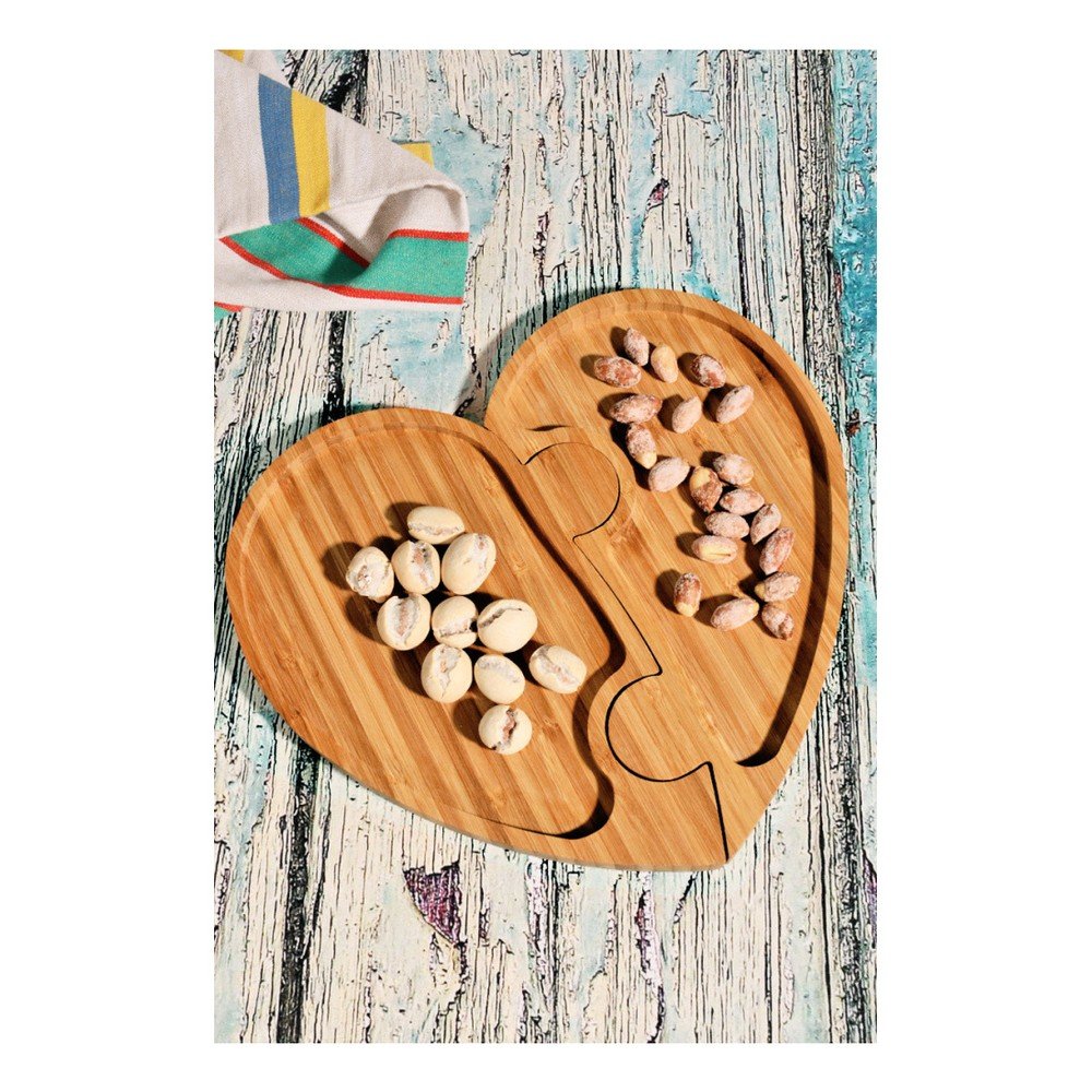 Bambusový podnos Kutahya Snacks Hearty, 26 x 24 cm v:1026152