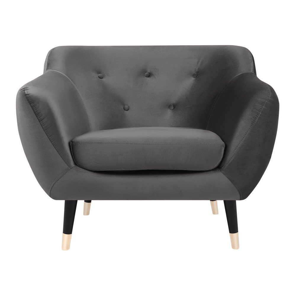 Šedé křeslo s černými nohami Mazzini Sofas Amelie v:983888