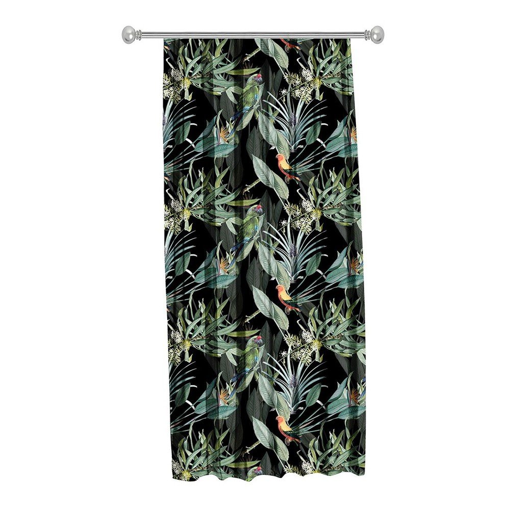 Černý závěs Mike & Co. NEW YORK Jungle Birds, 140 x 270 cm v:1376035