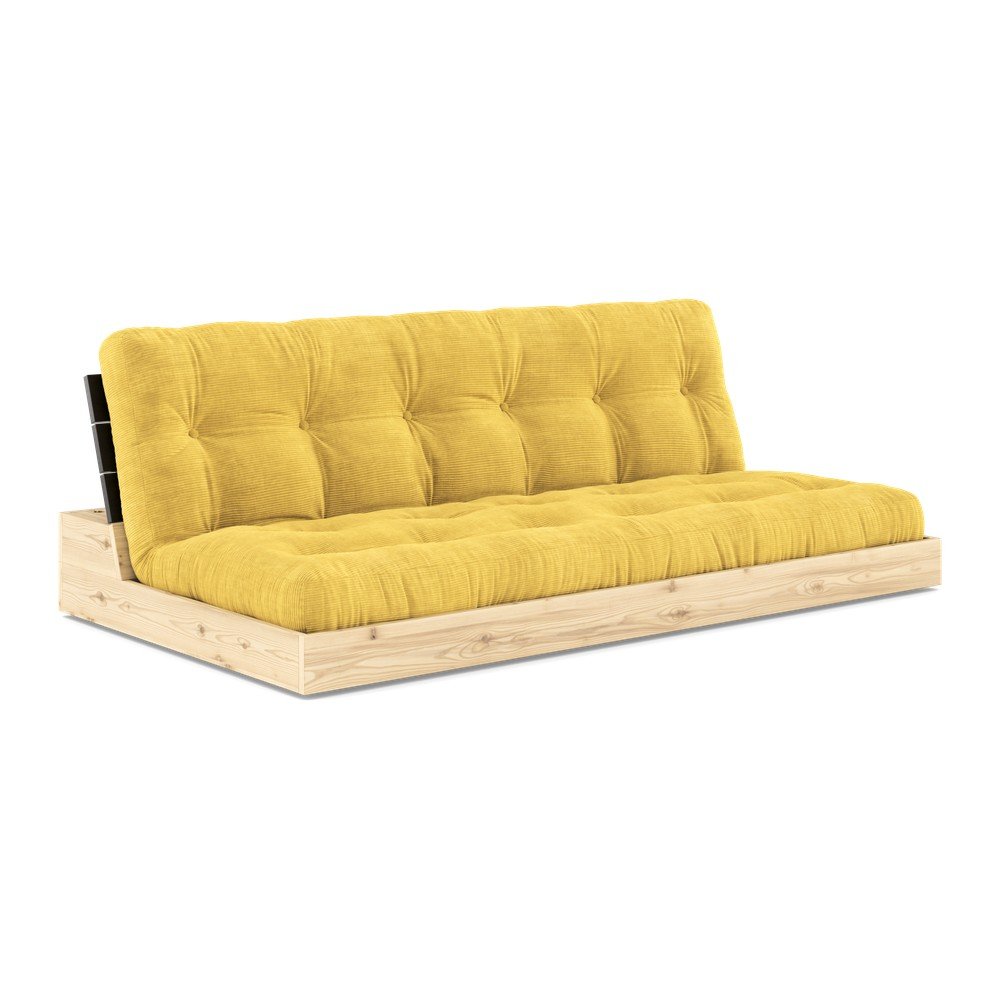 Žlutá manšestrová rozkládací pohovka 196 cm Base – Karup Design v:1629052