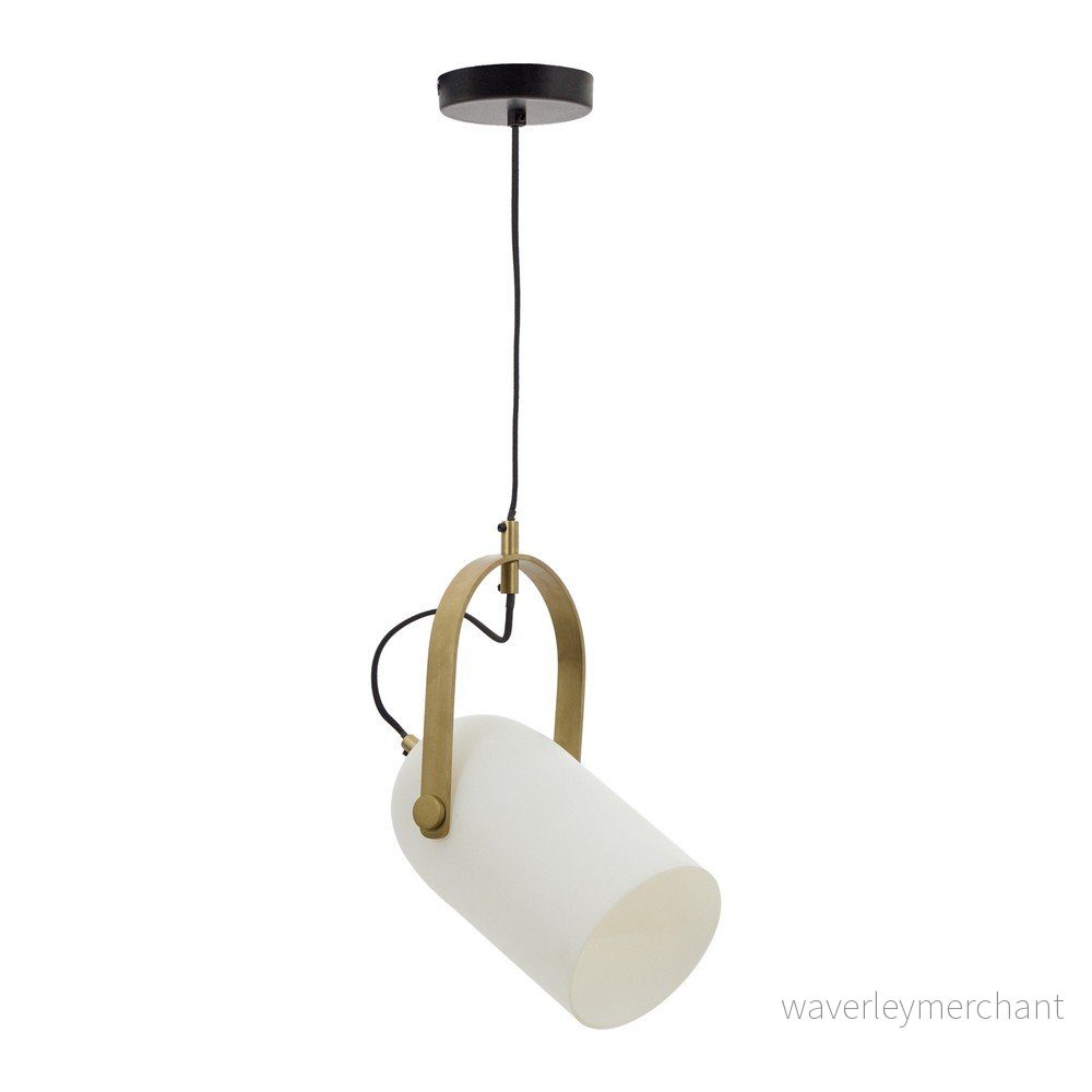 Bílé závěsné svítidlo se skleněným stínidlem ø 14 cm Reisy – Kave Home v:1760056
