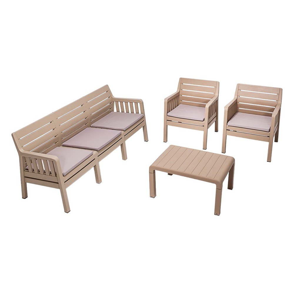 Béžový zahradní lounge set pro 5 Lara – Floriane Garden v:1669252 Béžový zahradní lounge set pro 5 Lara – Floriane Garden v:1669252