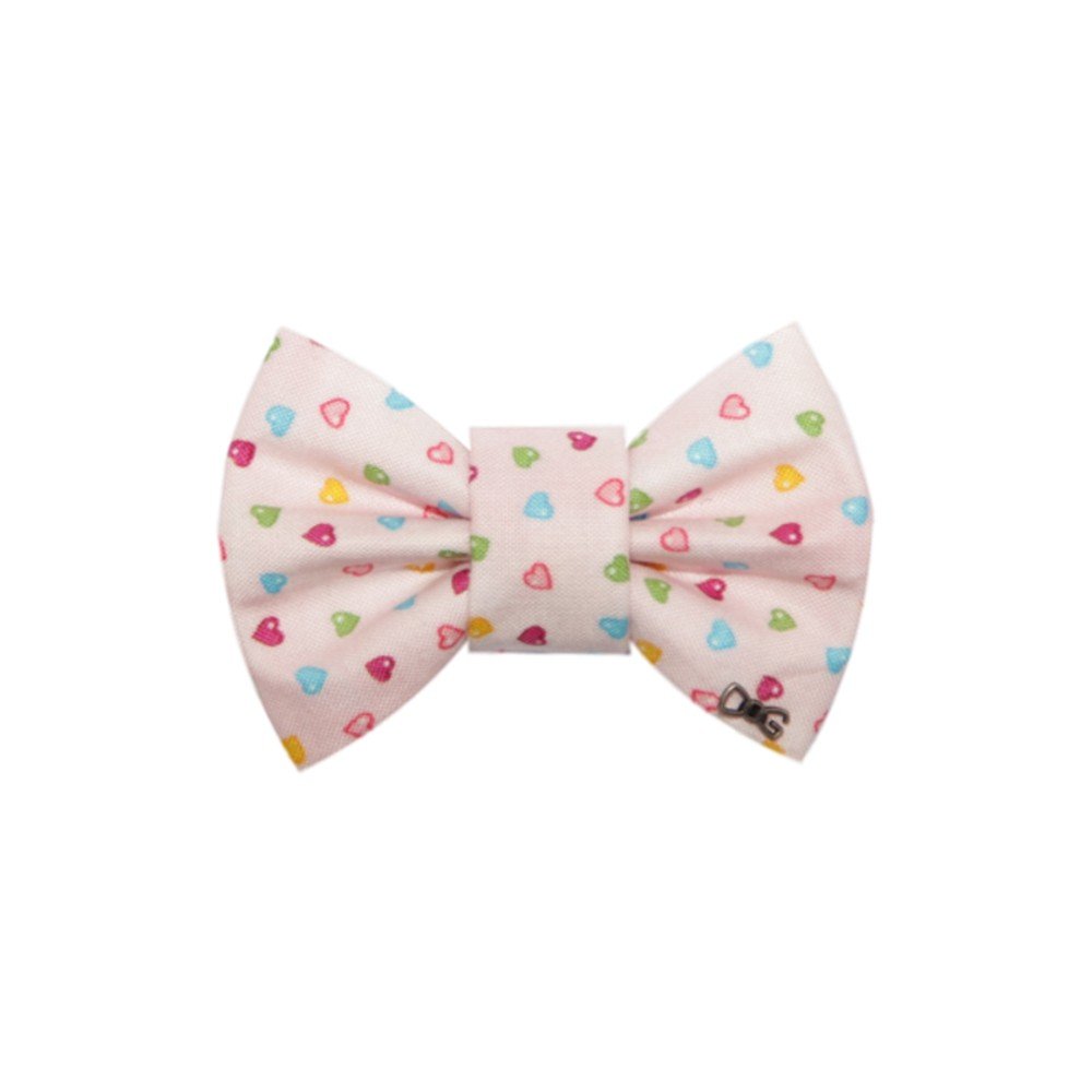 Světle růžový charitativní psí motýlek se srdíčky FUNKY DOG, vel. L v:763856