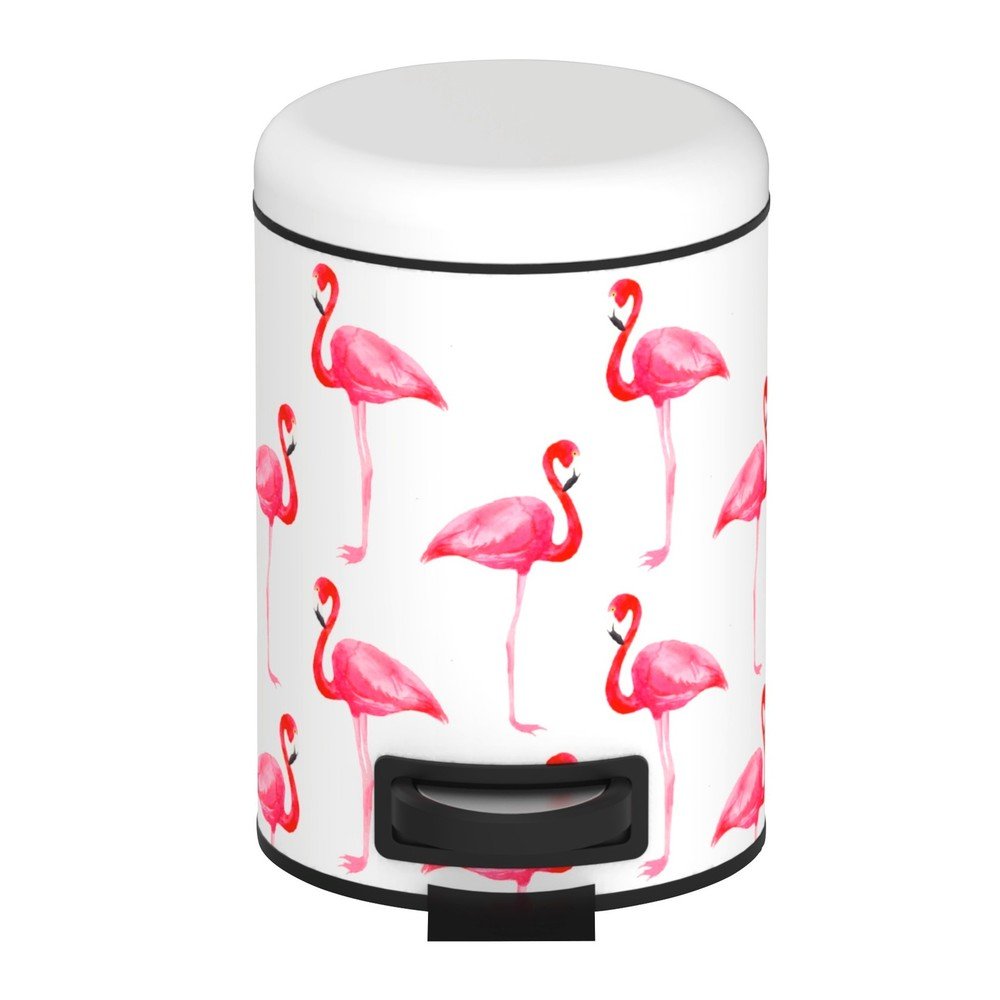 Bílý odpadkový koš s pedálem Wenko Flamingo, 3 l v:1310886