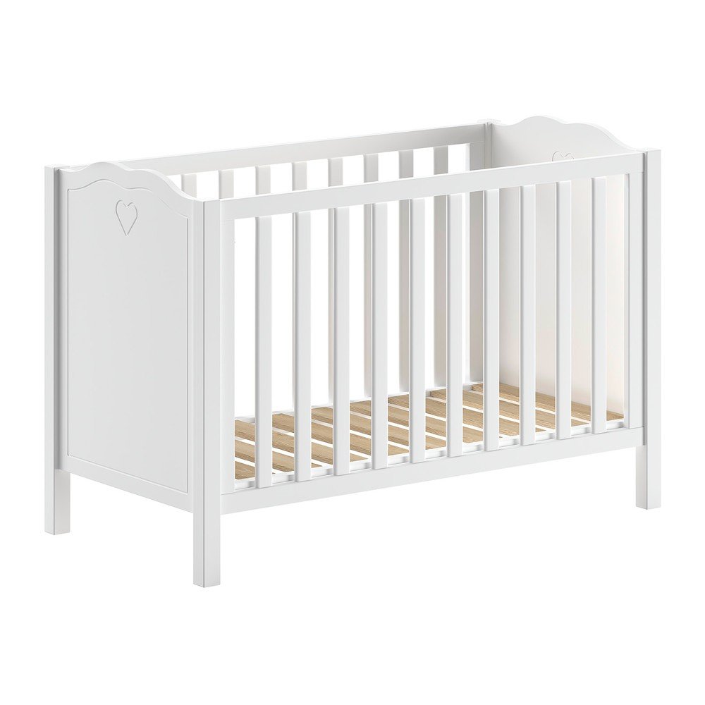 Bílá postýlka z borovicového dřeva 60x120 cm Amori – Vipack v:1735576