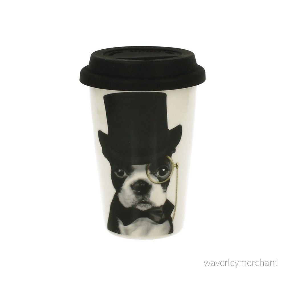 Cestovní porcelánový hrnek s víčkem Duo Gift Buldog, 380 ml v:1078520