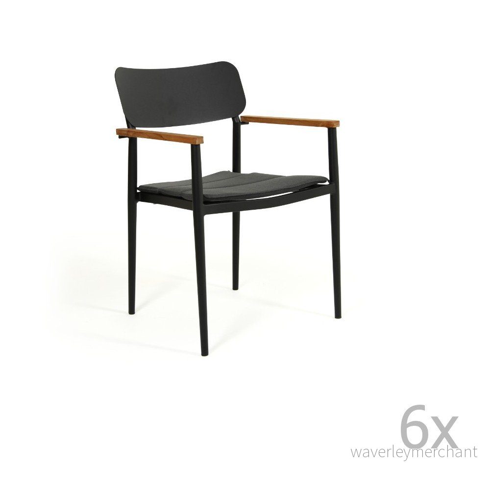 Sada 6 černých zahradních židlí Brafab Domingo, výška 83 cm v:1077906