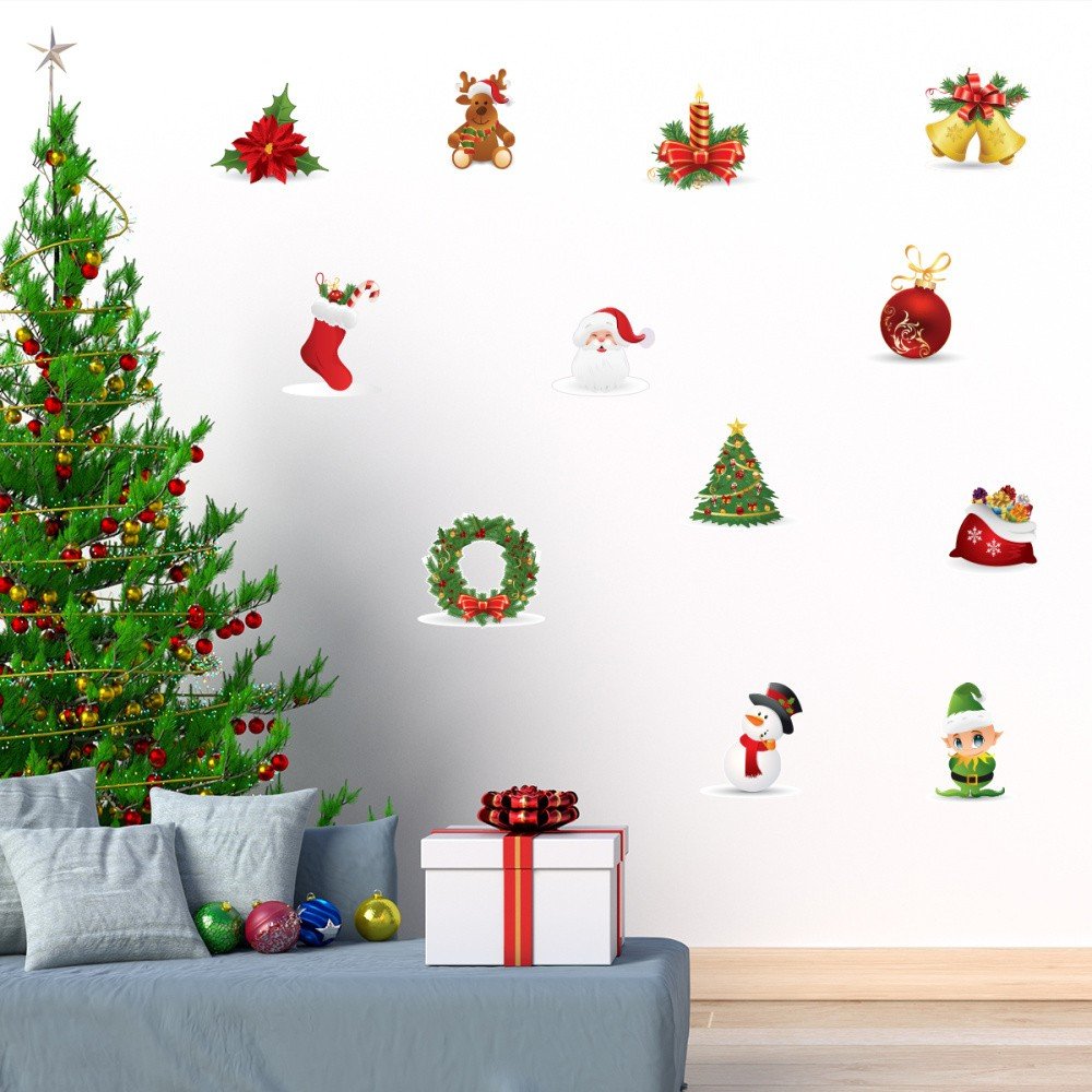 Sada 12 vánočních samolepek Ambiance Christmas wall v:923662