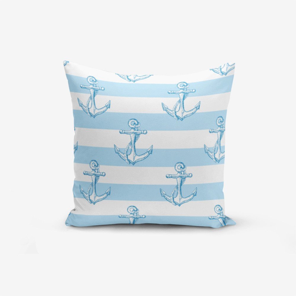 Povlak na polštář s příměsí bavlny Minimalist Cushion Covers Blue White See Concept, 45 x 45 cm v:1166554